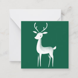 Pequeña Tarjeta mini Navidades de reno verde y blanco