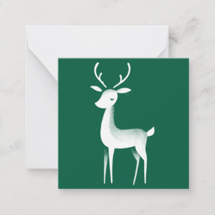 Pequeña Tarjeta mini Navidades de reno verde y blanco