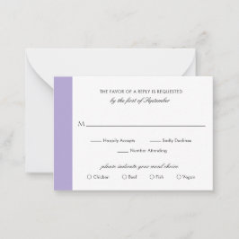 Pequeña Tarjeta Mini RSVP para Boda púrpura de lavadora di