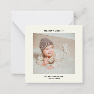 Pequeña Tarjeta minimalista de Navidades fotográficos pers