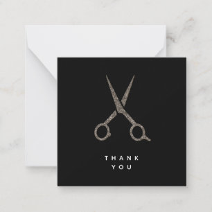 Pequeña tarjeta moderna de agradecimiento para peluquero c
