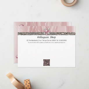 Pequeña Tarjeta moderna de código QR Dusty Rose con lámina