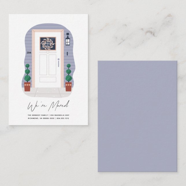 Pequeña Tarjeta móvil de número de casa de guirnaldas de p (Anverso / Reverso)