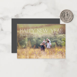 Pequeña Tarjeta navideña de fotos del año nuevo feliz