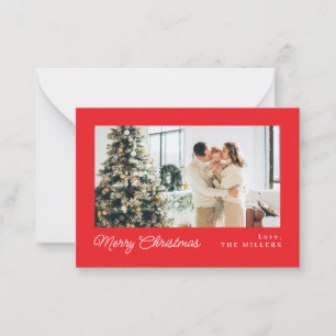 Pequeña Tarjeta navideña Merry clásica Minimalista MINI