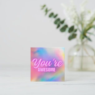 Pequeña Tarjeta Neon swirl "Eres asombrosa"