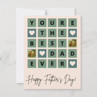 Pequeña Tarjeta personal del Día del Padre con corazón cua