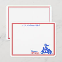 Tarjeta Personalizada Bonjour Ma Belle Scooter Fra
