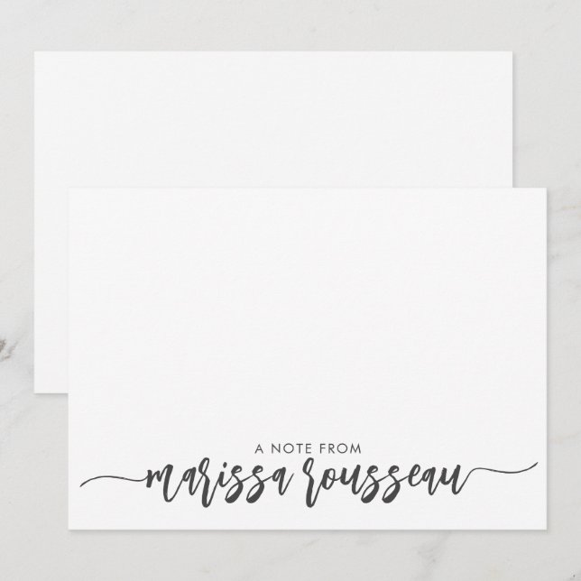 Pequeña Tarjeta Personalizada con Nombre en Letra Script M (Anverso / Reverso)