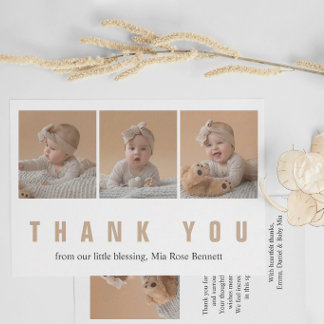 Pequeña Tarjeta personalizada de agradecimiento para baby