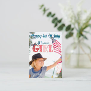 Pequeña Tarjeta Personalizada de Chica Americana