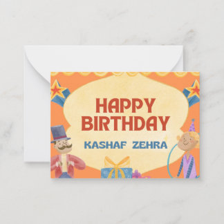 Pequeña Tarjeta personalizada de cumpleaños feliz para niñ