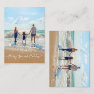 Pequeña Tarjeta personalizada de Feliz verano con foto y t