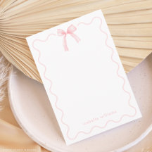 Tarjeta Personalizada de la Niña del Lazo Rosa Ele