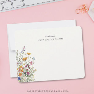 Pequeña Tarjeta Personalizada Elegante Floral Boho Chic