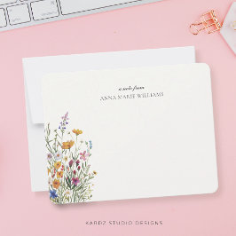 Pequeña Tarjeta Personalizada Elegante Floral Boho Chic