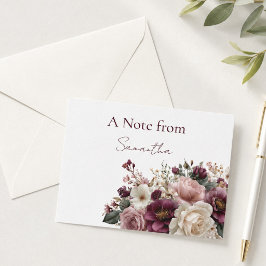 Pequeña Tarjeta personalizada elegante floral púrpura con