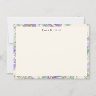 Pequeña Tarjeta personalizada floral de cosmos morado eleg
