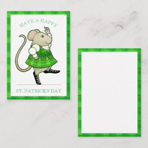 Pequeña Tarjeta plana 3.5x2.5 de IRISH JIG MOUSE St. Patri