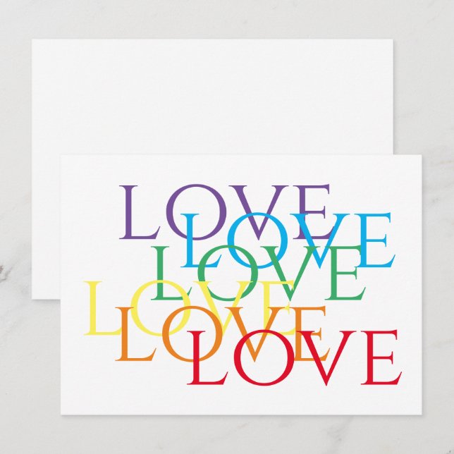 Pequeña Tarjeta plana 4.5x6.25 RAINBOW LOVE (Anverso / Reverso)