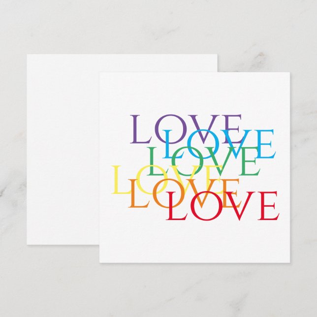 Pequeña Tarjeta plana 5.25x5.25 RAINBOW LOVE (Anverso / Reverso)