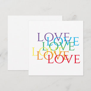 Pequeña Tarjeta plana 5.25x5.25 RAINBOW LOVE