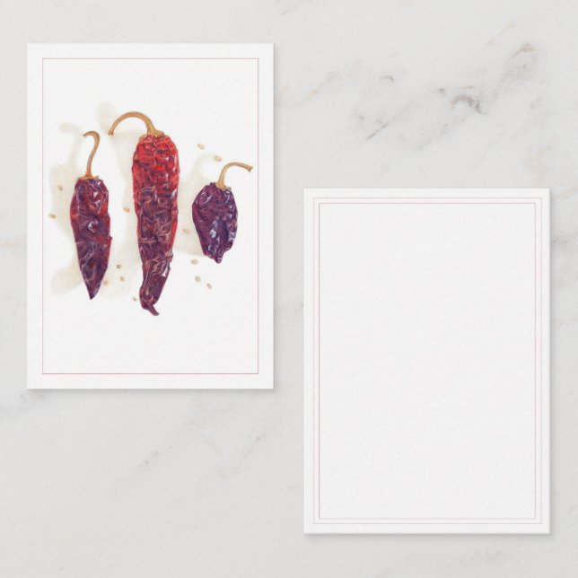 Pequeña Tarjeta plana CHILI PEPPERS 2.5x3.5 (Anverso / Reverso)