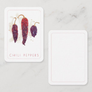 Pequeña Tarjeta plana CHILI PEPPERS 2.5x3.5 + texto II