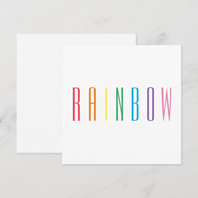 PEQUEÑA TARJETA PLANA CUADRADA RAINBOW DE 5,25" (Anverso / Reverso)