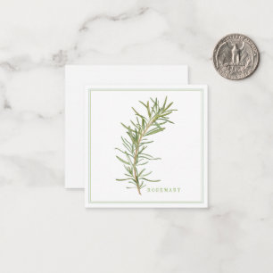 Pequeña Tarjeta plana cuadrada ROSEMARIA FRESCA de 2,5"