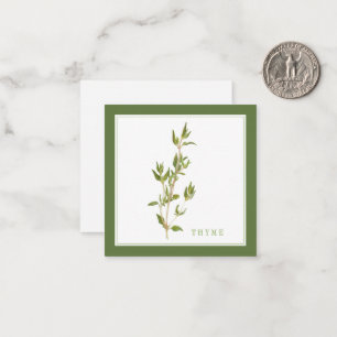 Pequeña Tarjeta plana cuadrada/verde de 2,5" FRESCO THYME