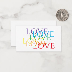 Pequeña Tarjeta plana de 3.5x2 de AMOR DE RAINBOW