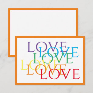 Pequeña Tarjeta plana de 3,5x5/Naranja de AMOR DE RAINBOW