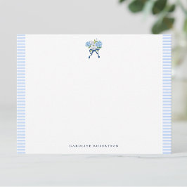 Pequeña Tarjeta plana de acuarela de hortensia azul elegan