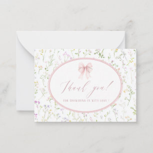Pequeña Tarjeta plana de acuarela elegante de flor silvest
