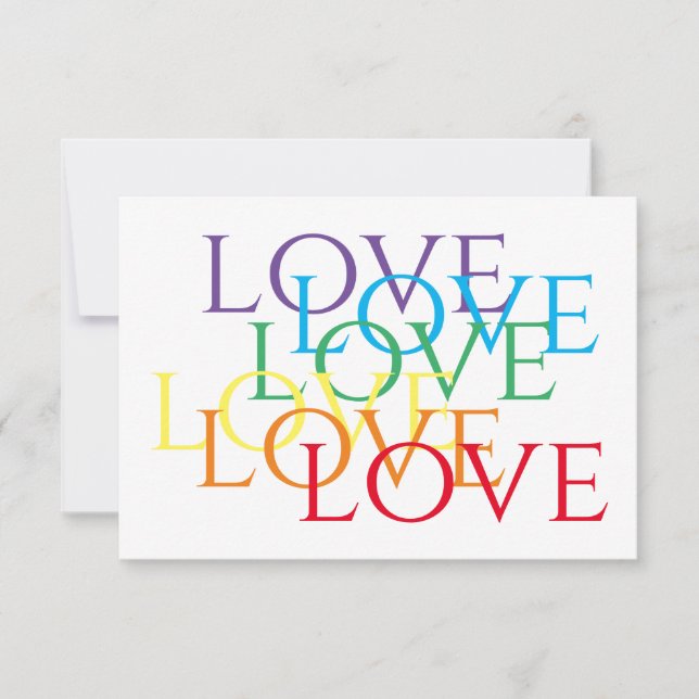 Pequeña TARJETA PLANA DE AMOR ARCOÍRIS 3.5x5 (Anverso)