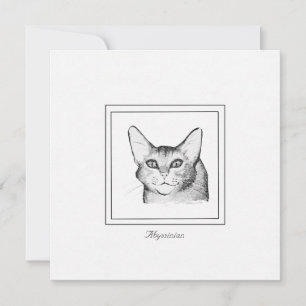 Pequeña Tarjeta plana de dibujo para gato abisal