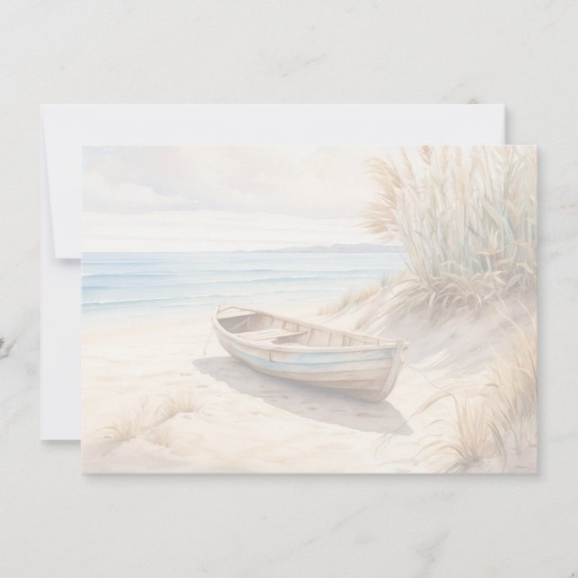 Pequeña Tarjeta plana de escena de playa (Anverso)