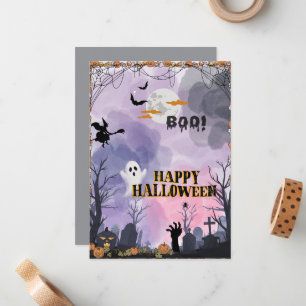 Pequeña Tarjeta plana de Halloween - Tarjeta de saludo esp