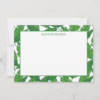Pequeña Tarjeta plana de hoja de plátano