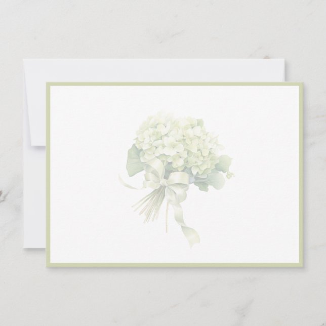 Pequeña Tarjeta plana de Hortensia Verde (Anverso)