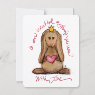 Pequeña Tarjeta plana de la linda princesa conejito adorab