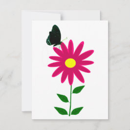 Pequeña Tarjeta plana de mariposa de flor
