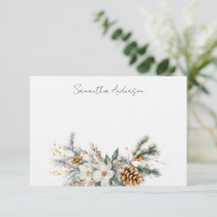 Pequeña Tarjeta plana de Navidad personalizada floral