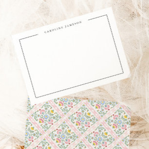 Pequeña Tarjeta plana de nombre floral simple moderno