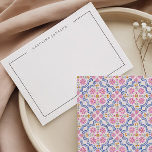 Pequeña Tarjeta plana de nombre rosa floral simple moderna
