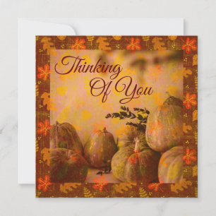 Pequeña Tarjeta plana de otoño de calabazas de cabaña acog