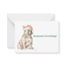 Tarjeta plana de perro bulldog francés