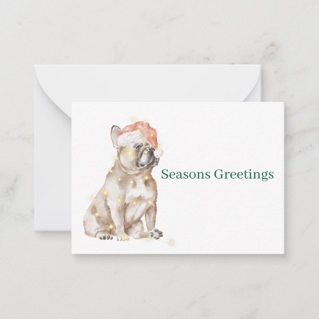 Pequeña Tarjeta plana de perro bulldog francés (Anverso)