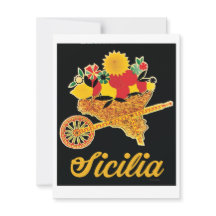 Tarjeta plana de póster de viaje de Sicilia de épo